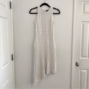 RACHEL by Rachel Roy white asymmetrical knit dress, fully lined, size Medium
